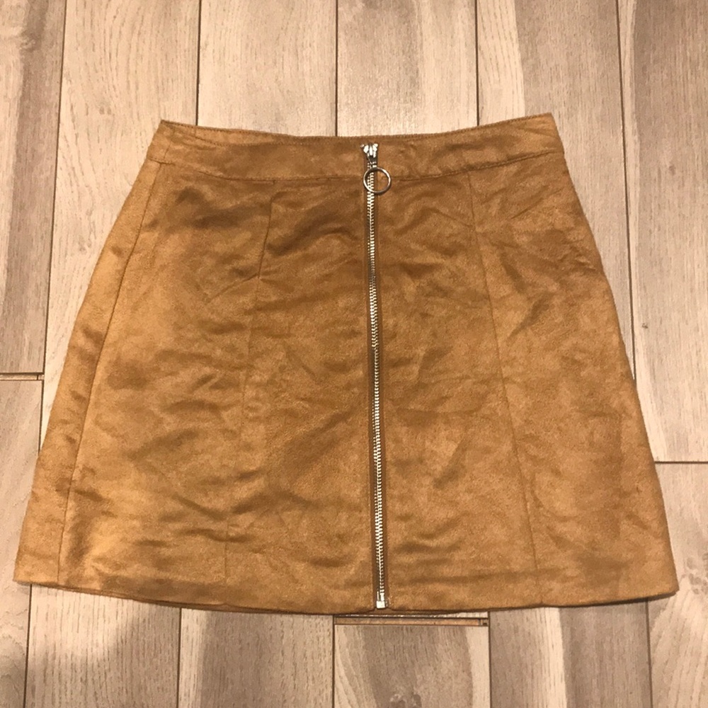 Faux suede skirt